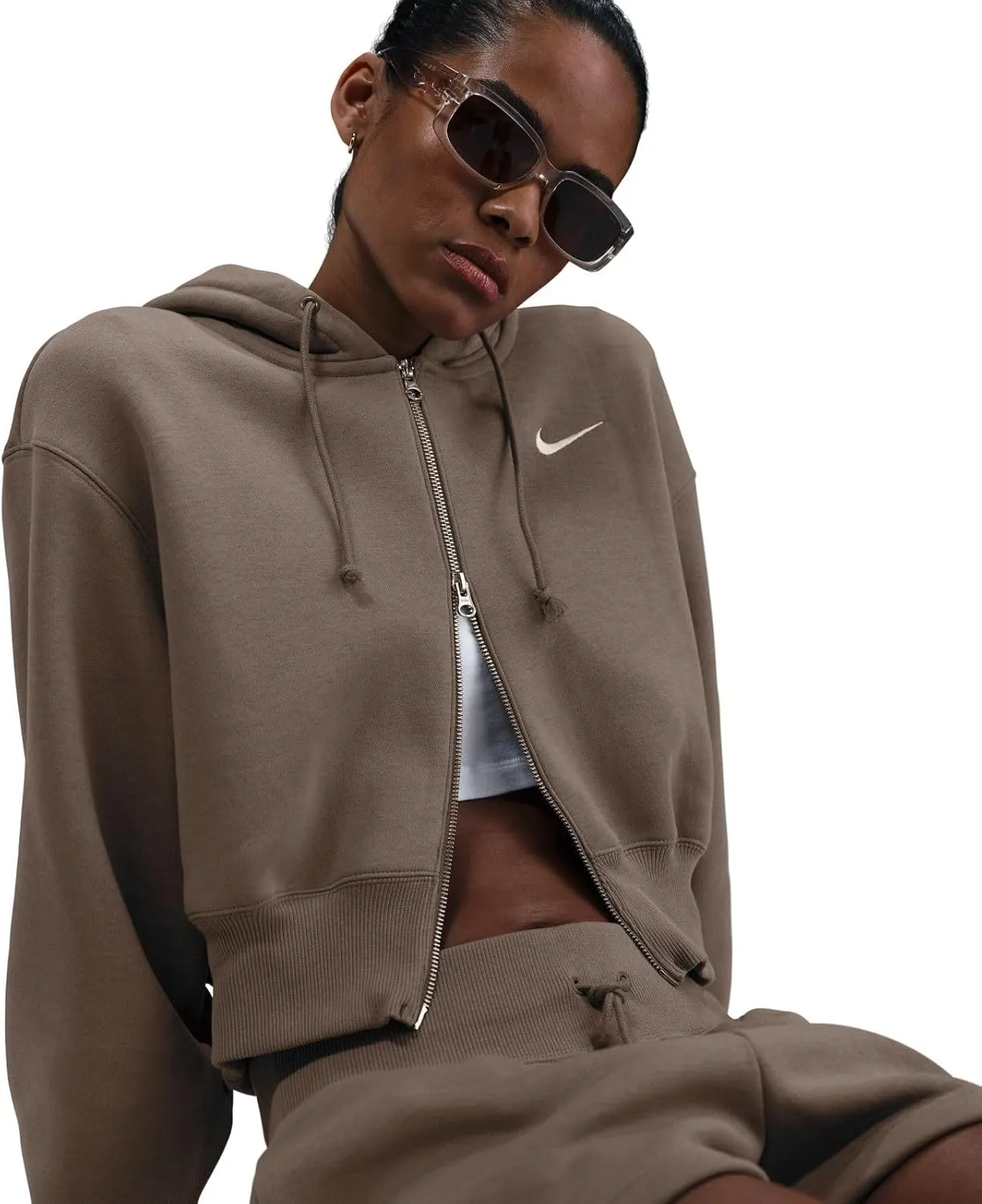 Nike Women's Sportswear Phoenix Fleece Loose Cropped Full-Zip Hoodie