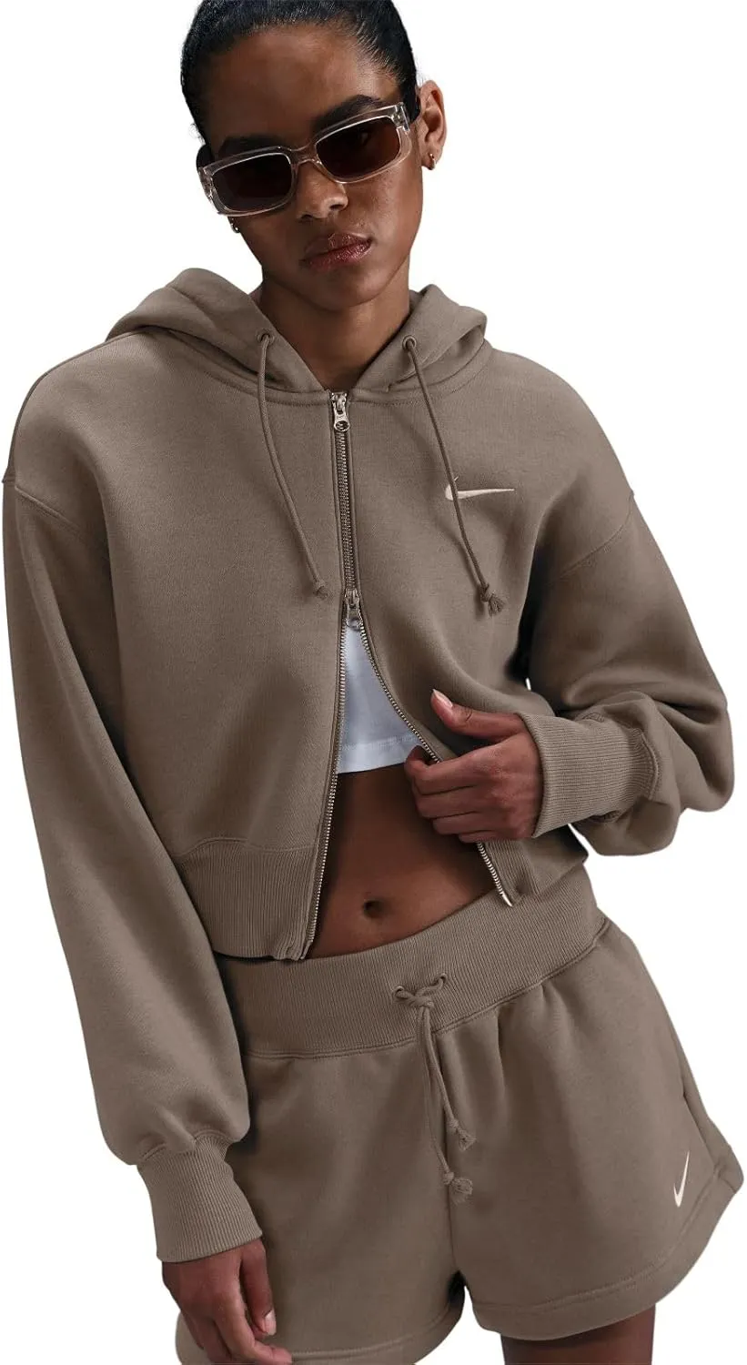 Nike Women's Sportswear Phoenix Fleece Loose Cropped Full-Zip Hoodie