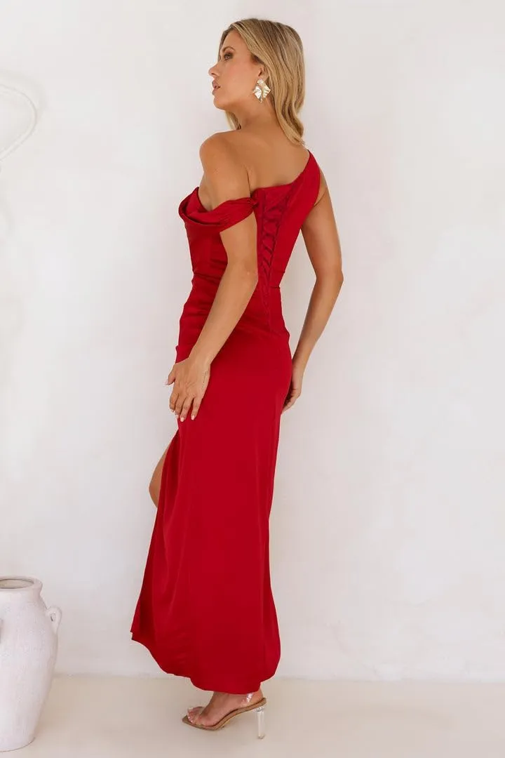 One Shoulder Satin Bridesmaid Dresses Corset Prom Dresses for Women Long Formal Dresses NO68