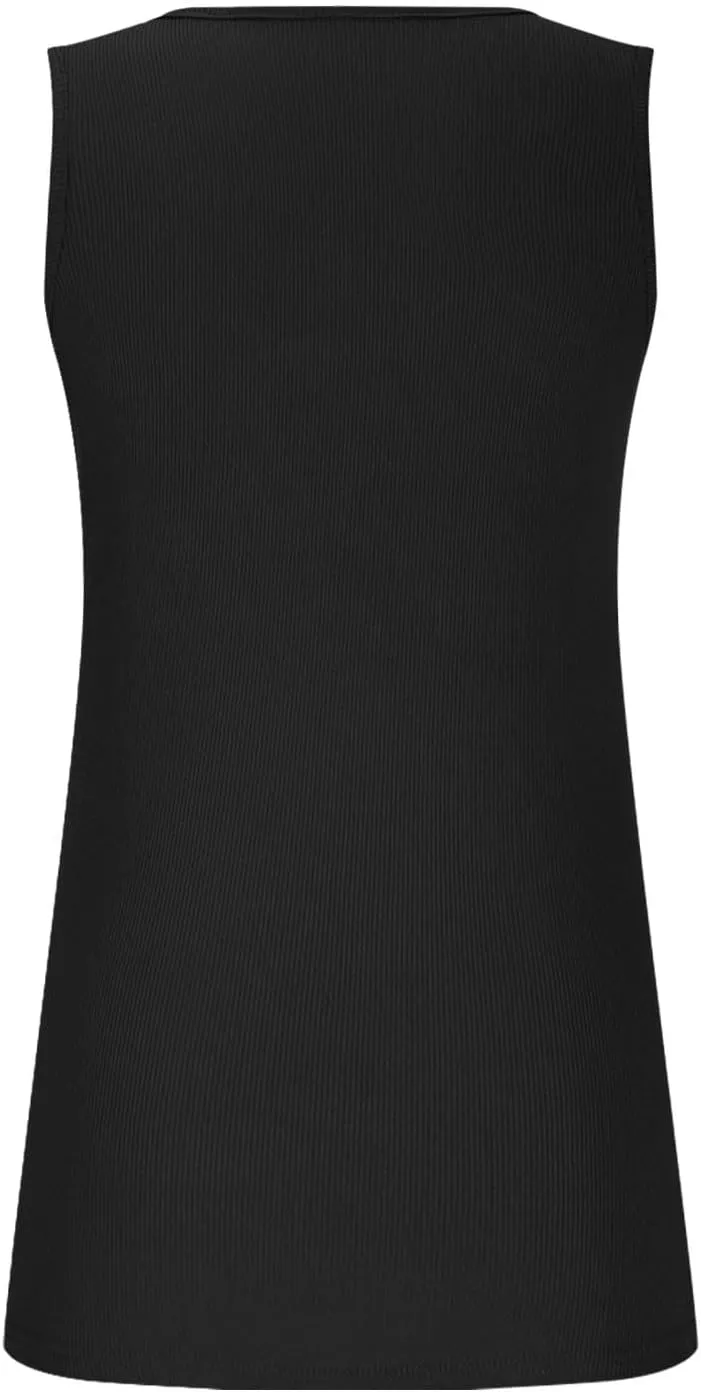 Oplxuo Womens Summer Cutout Tank Tops Asymmetric Neck Sleeveless Shirts Ribbed Tanks Slim Fitted Y2K Sexy Basic Tee Shirts