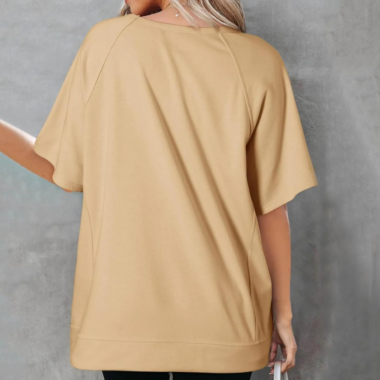 Oversized T Shirts for Women Crewneck Short Sleeve Casual Loose Summer Tops Lightweight High Low Blouse Tee Tops