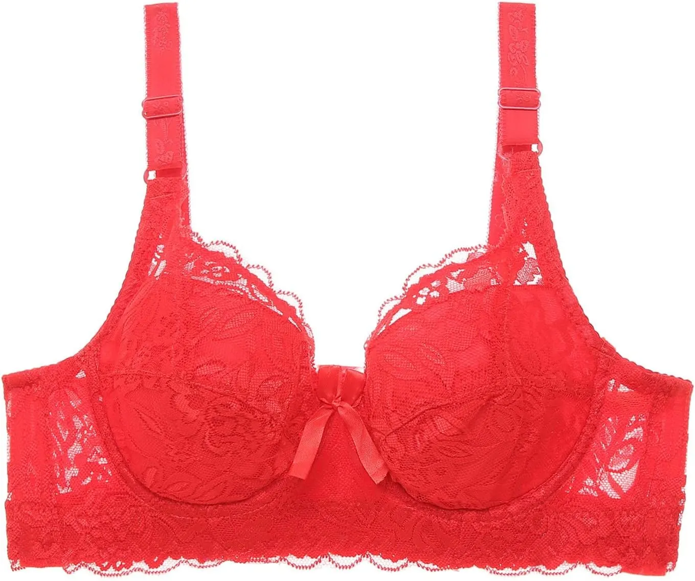 Padded Push Up Bras for Women V Neck T-Shirt Lace Brassiere with Underwire Support Uplift Bra Add Cup Size