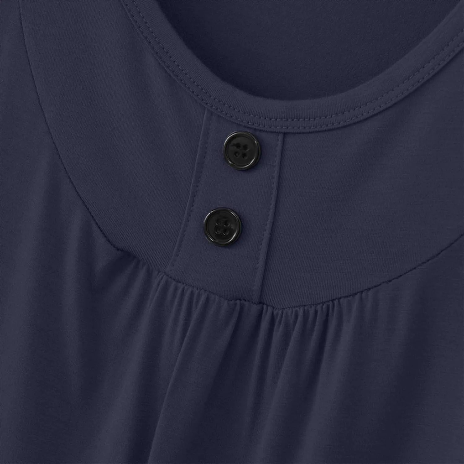 Palaver Tank Top for Women Summer Crweneck Sleeve Tunic Loose Fit Button Down Basic Shirts Soft Casual Blouse
