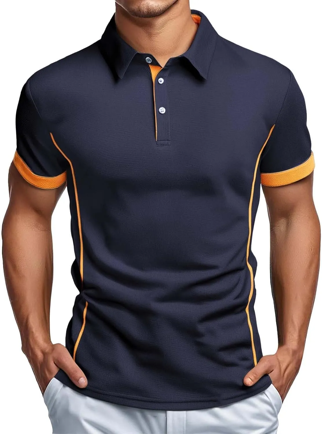 Polo Shirts for Men Moisture Wicking Performance Quick Dry Golf Shirt Business Casual Dress Office Work Pique T-Shirts