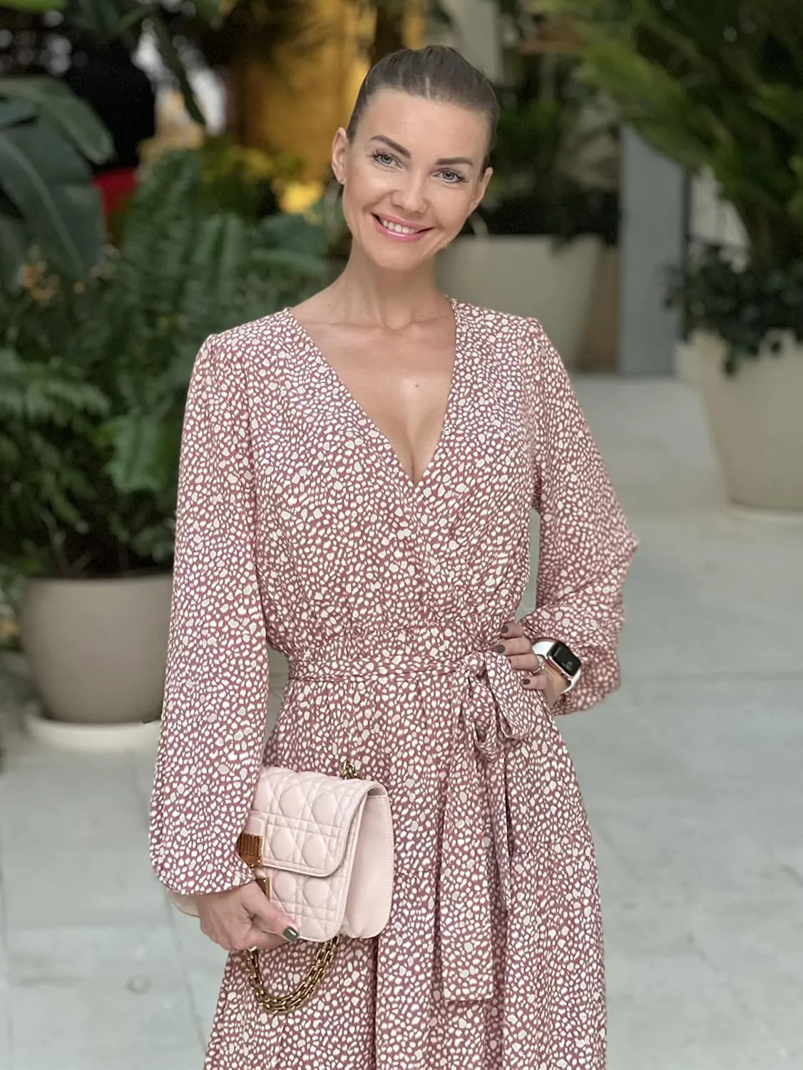 PRETTYGARDEN Womens Spring Long Sleeve Wrap V Neck Ruffle Floral Maxi Dress Casual Tie Waist Boho Chiffon Flowy Long Dresses