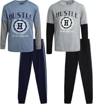 Pro Athlete Boys Tracksuit Set - 4 Piece Athletic Graphic Tee and Tricot Joggers Sweatpants, Boys' Activewear Set (Size 8-16)