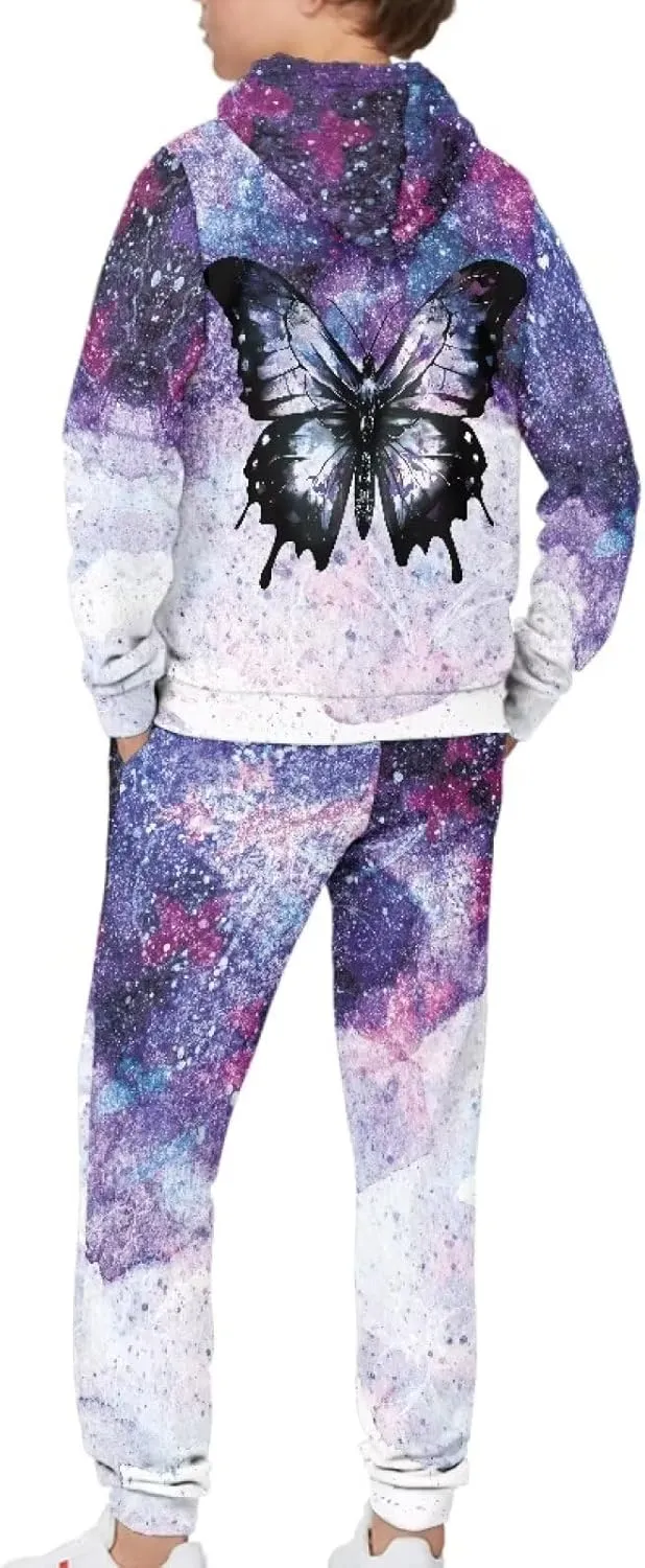 Renewold Kids Hoodie Sweatshirt and Sweatpants 2 Pieces Set Boys Girls Tracksuits Activewear for 4-12 Years