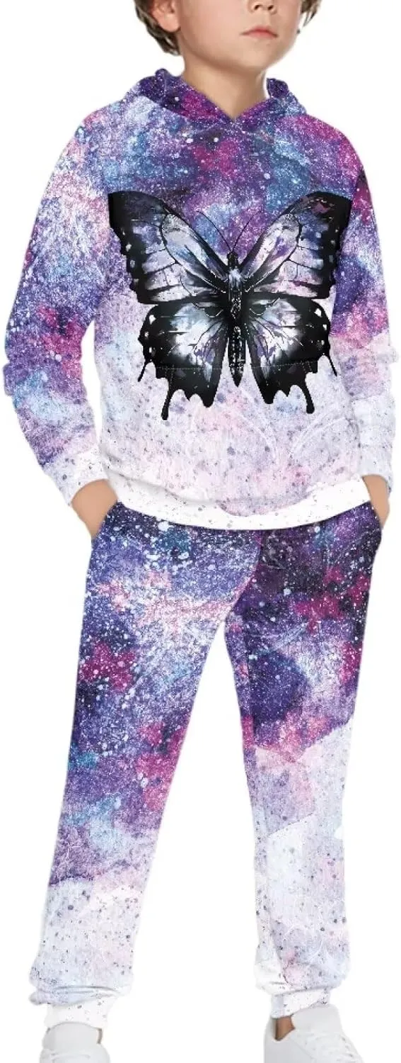 Renewold Kids Hoodie Sweatshirt and Sweatpants 2 Pieces Set Boys Girls Tracksuits Activewear for 4-12 Years