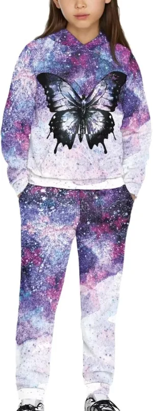 Renewold Kids Hoodie Sweatshirt and Sweatpants 2 Pieces Set Boys Girls Tracksuits Activewear for 4-12 Years