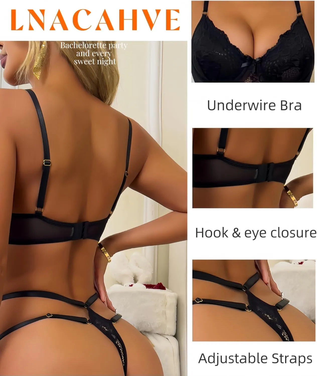 Sexy Lingerie for Women Underwire One Piece Lace Bodysuit Deep V Teddy Cut Out Strappy Lingerie