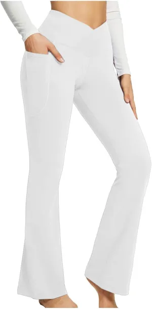 SMIDOW Womens High Waisted Bell Bottom Pants Flare Leggings Firm Compression Yoga Leggings Dance Pants Activewear