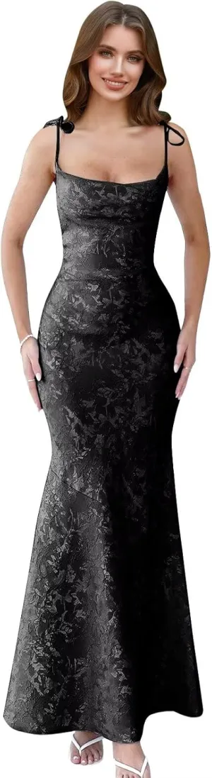 Spaghetti Straps Satin Prom Dresses 2024 Corset Evening Dresses for Women Mermaid Long Formal Dresses