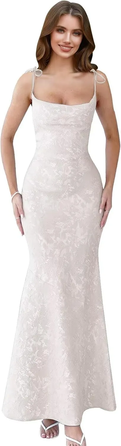 Spaghetti Straps Satin Prom Dresses 2024 Corset Evening Dresses for Women Mermaid Long Formal Dresses