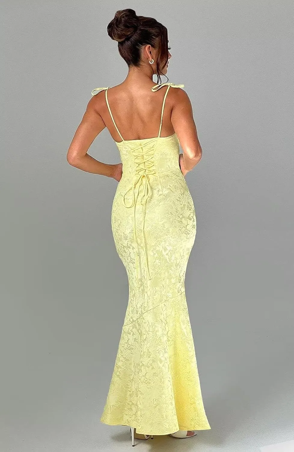 Spaghetti Straps Satin Prom Dresses 2024 Corset Evening Dresses for Women Mermaid Long Formal Dresses