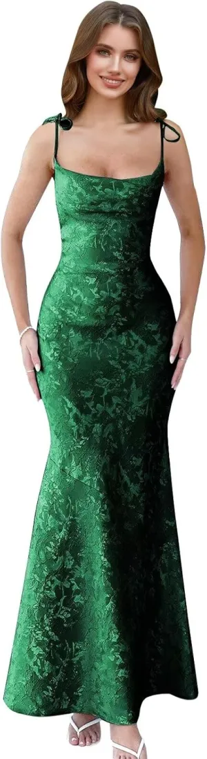 Spaghetti Straps Satin Prom Dresses 2024 Corset Evening Dresses for Women Mermaid Long Formal Dresses