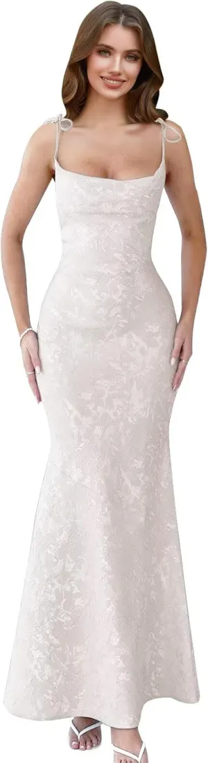 Spaghetti Straps Satin Prom Dresses 2024 Corset Evening Dresses for Women Mermaid Long Formal Dresses