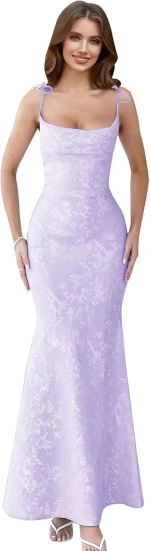 Spaghetti Straps Satin Prom Dresses 2024 Corset Evening Dresses for Women Mermaid Long Formal Dresses
