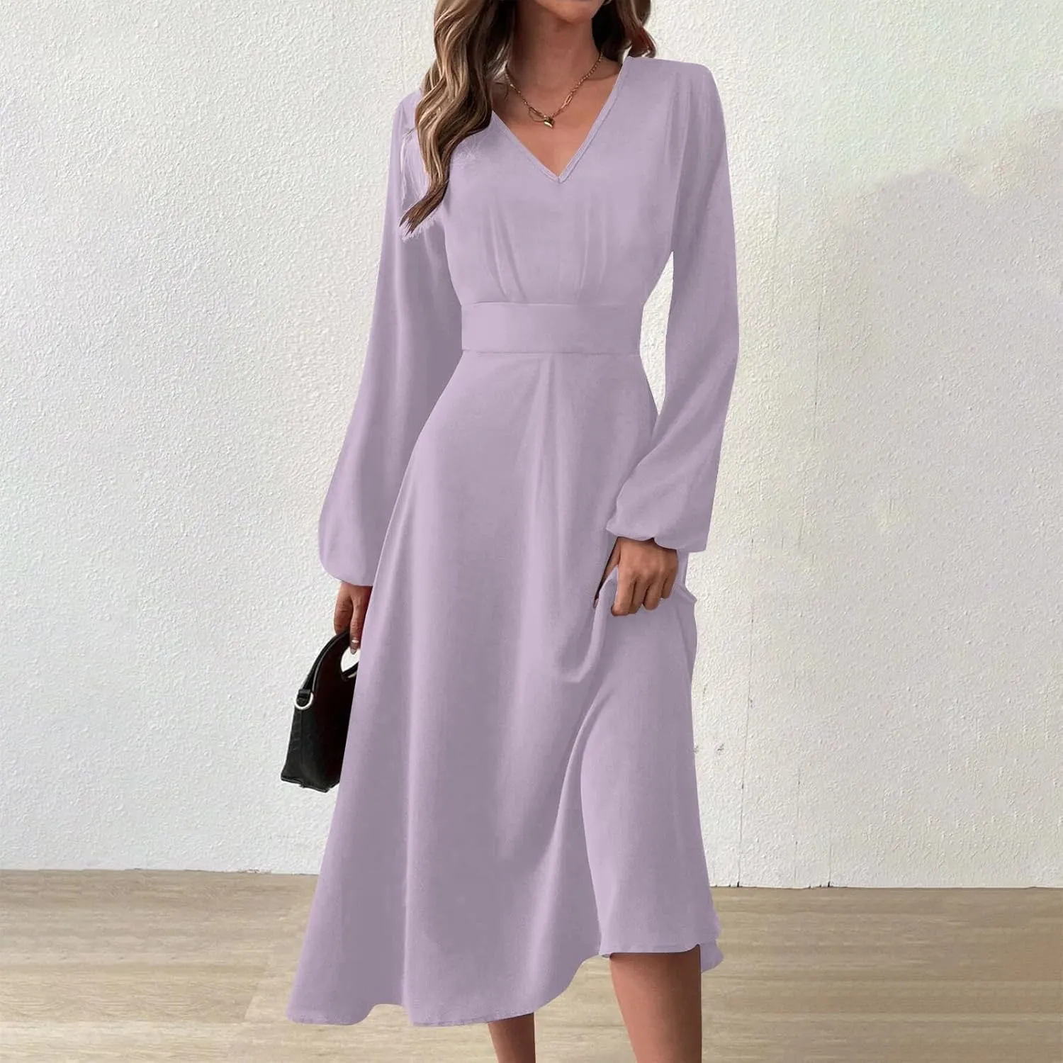 Spring Dresses for Women 2024 New Years Eve V-Neck Long Sleeve Gradient Plus Size Dresses for Curvy Formal Trendy