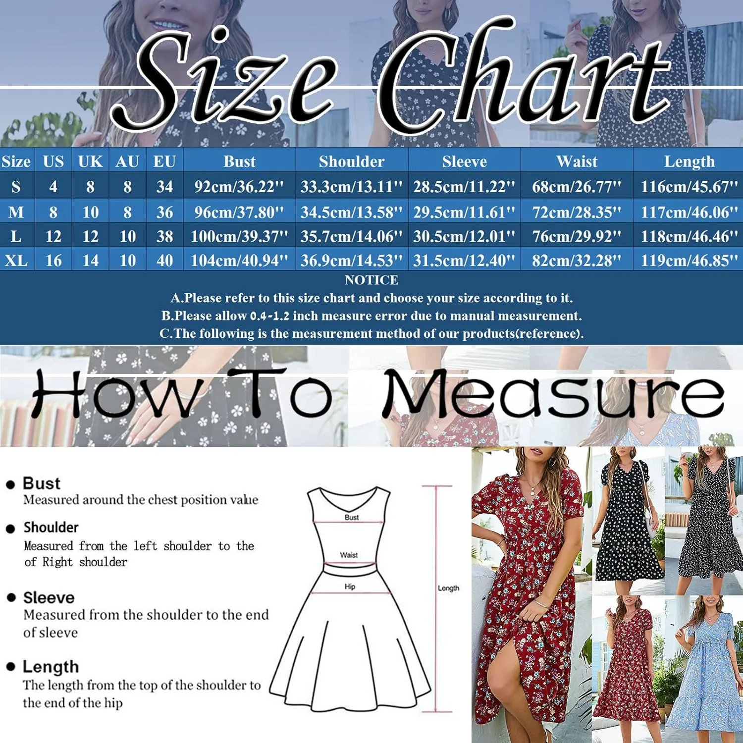 Spring Dresses for Women 2025 Swing Midi Dress Short Sleeve V Neck Boho Casual Summer Beach Vacation Clothes