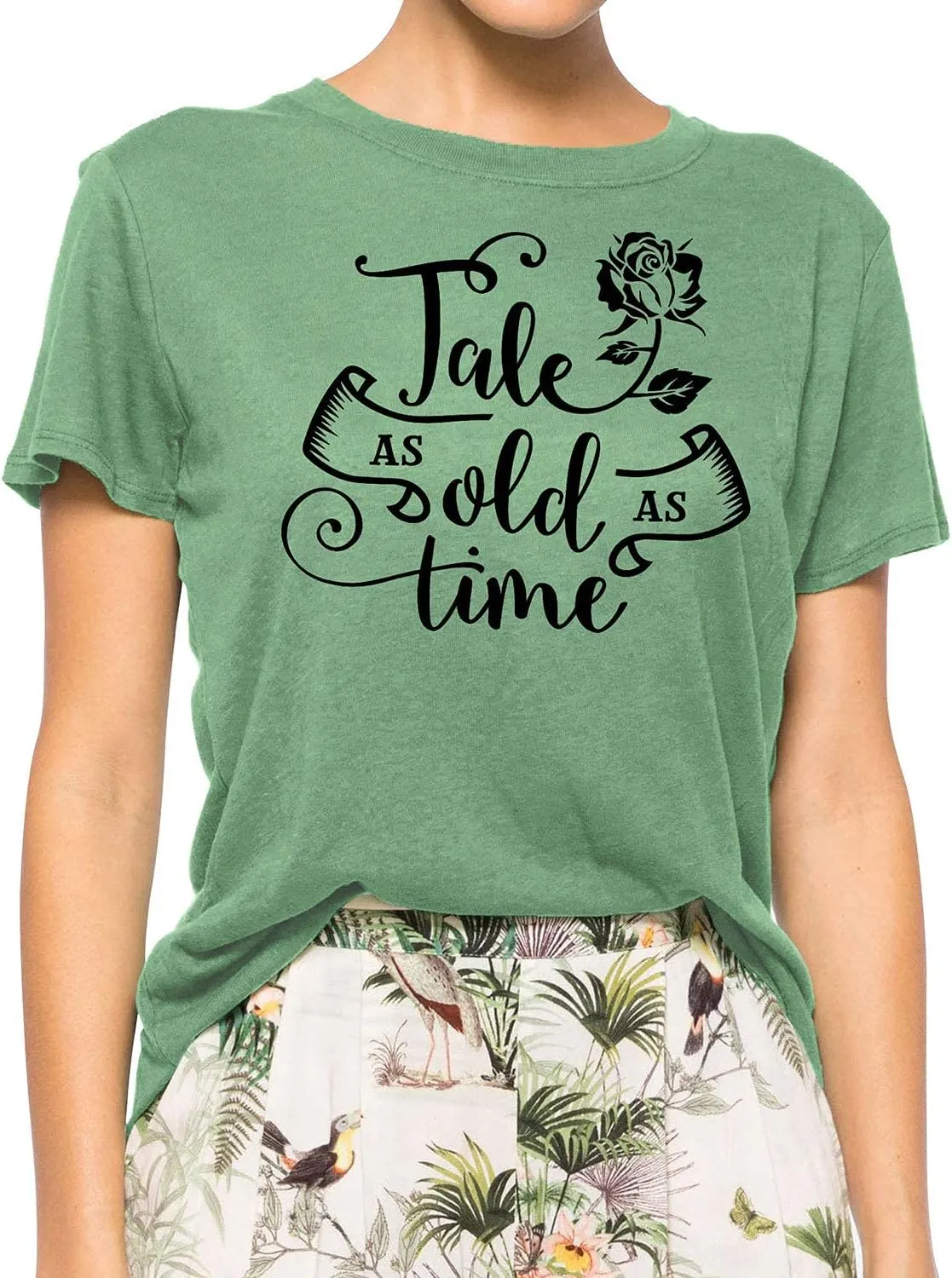 STYLEIE Women Tale As Old As Time Tee Tops Letter Print Graphic Tees Vintage Tanks Tops