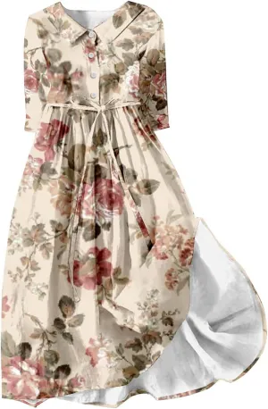 Summer Dresses for Women 2025 A Line Half Sleeve Maxi Dress Casual Comfy Dressy Trendy Summer Vacation Outift Clothes