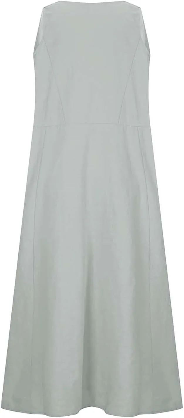 Summer Dresses for Women 2025 Women's Long Dress Sleeveless Beach Maxi Dresses Loose Fit Beach Sundresses with Pockets