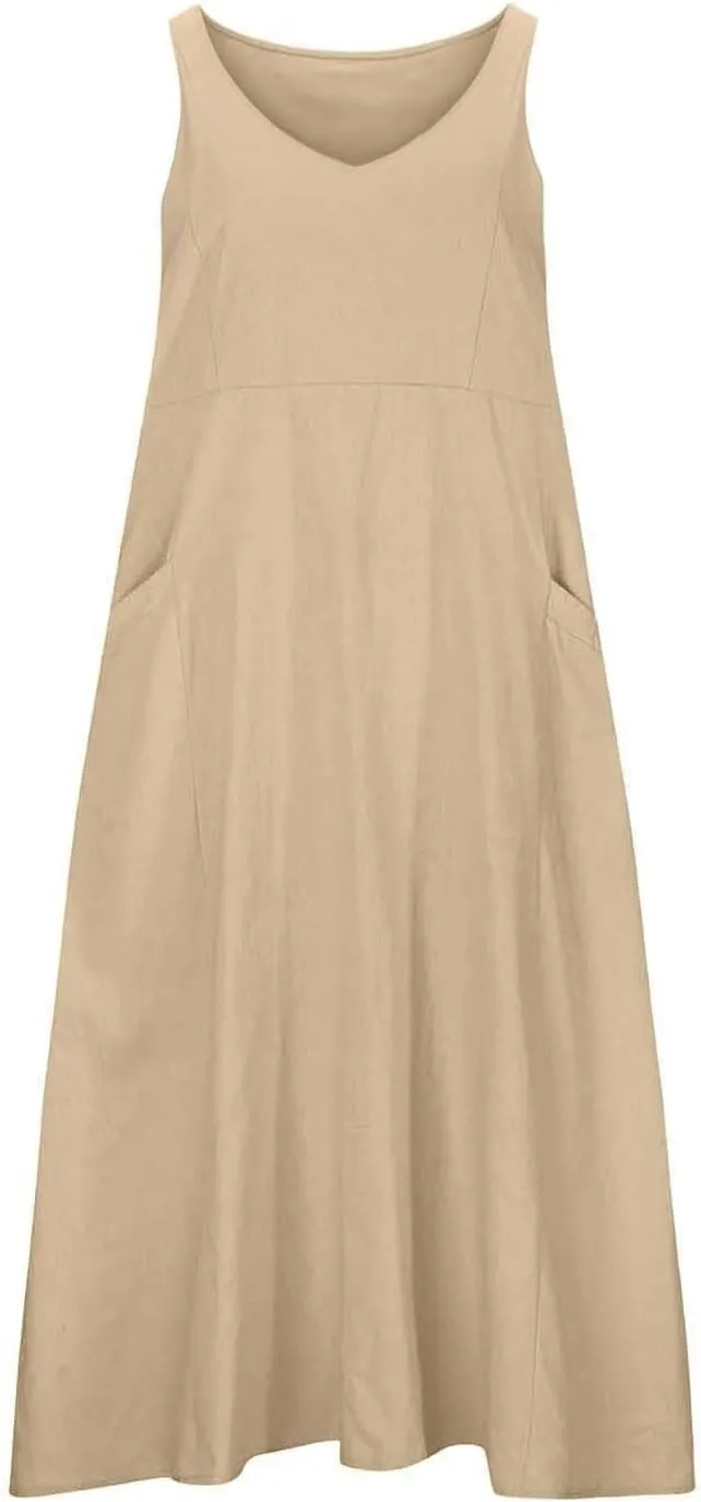 Summer Dresses for Women 2025 Women's Tank Dress Sleeveless Maxi Dresses Boho Beach Dress Sundresses Vacation Outfits