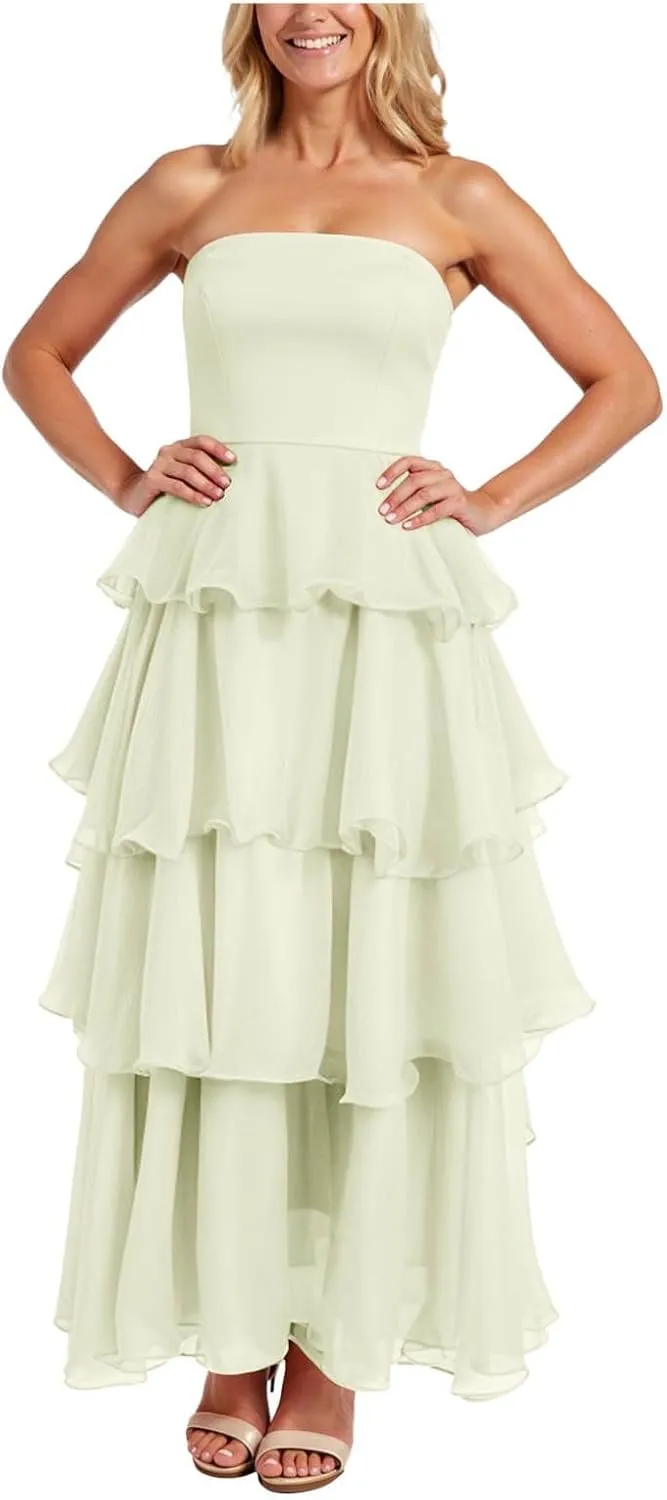 Summer Dresses for Women 2025,Women's Maxi Dress Off Shoulder Smocked Tiered Ruffle Flowy Dress Casual Beach Sundress
