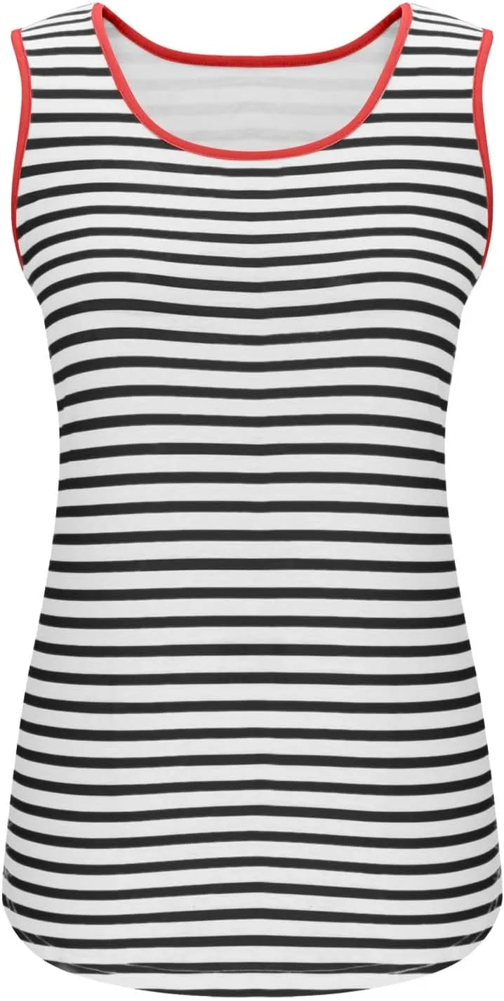 Summer Tank Tops for Women 2025 Striped Tank Top Sleeveless Scoop Neck Loose Fit Color Block Tops Fashion Clothes