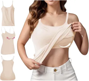 Summer Tops for Women in Bra Adjustable Spaghetti Strap Workout Yoga Shirts Basic Layer Padded Bra Tank Tops