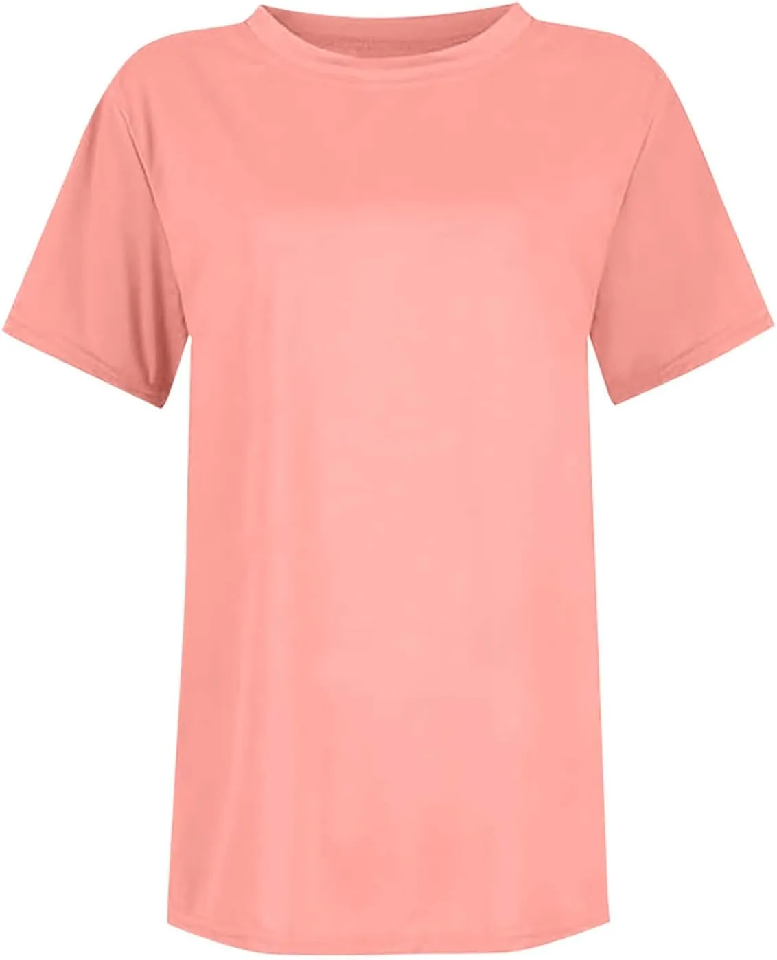 Summer Women's Solid Color Crewneck Short Sleeve T Shirts Top Casual Fashion Loose Tops Comfy Outting Daily Tops