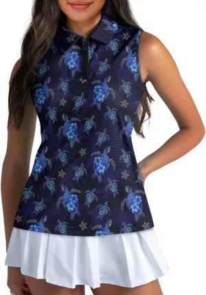 TOADDITDO Women's Golf Top Sleeveless Collared Tennis Tank Tops Shirts Quick Dry Activewear Size XS-2XL