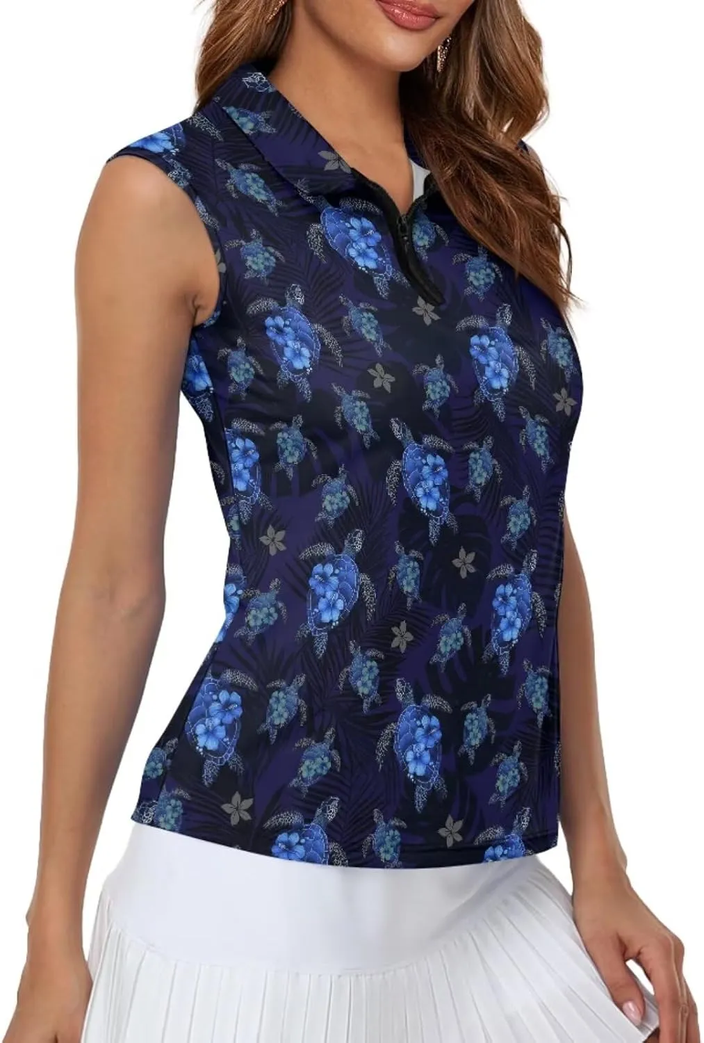 TOADDITDO Women's Golf Top Sleeveless Collared Tennis Tank Tops Shirts Quick Dry Activewear Size XS-2XL
