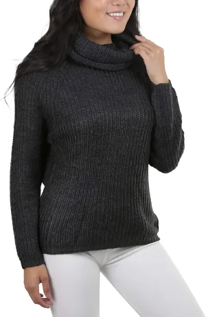 ToBeInStyle Women's Classic Knit Fold Over Turtleneck Pullover