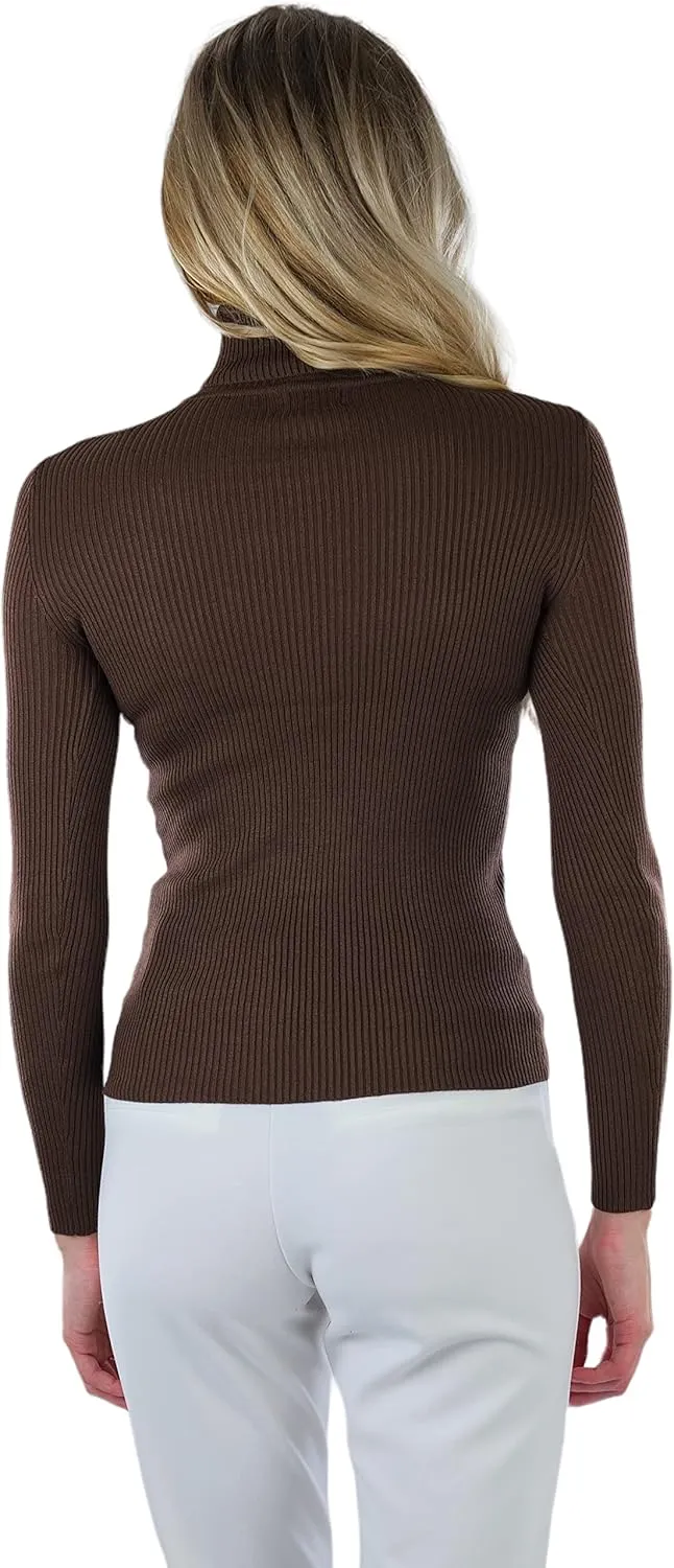 ToBeInStyle Women's Classic Knit Fold Over Turtleneck Pullover