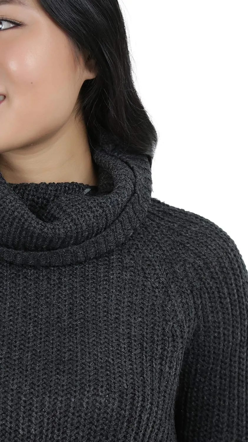 ToBeInStyle Women's Classic Knit Fold Over Turtleneck Pullover