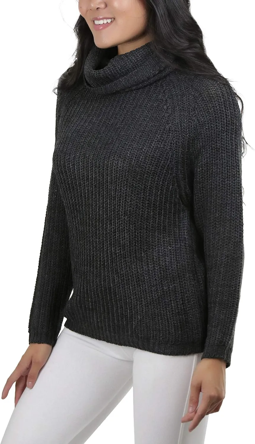 ToBeInStyle Women's Classic Knit Fold Over Turtleneck Pullover