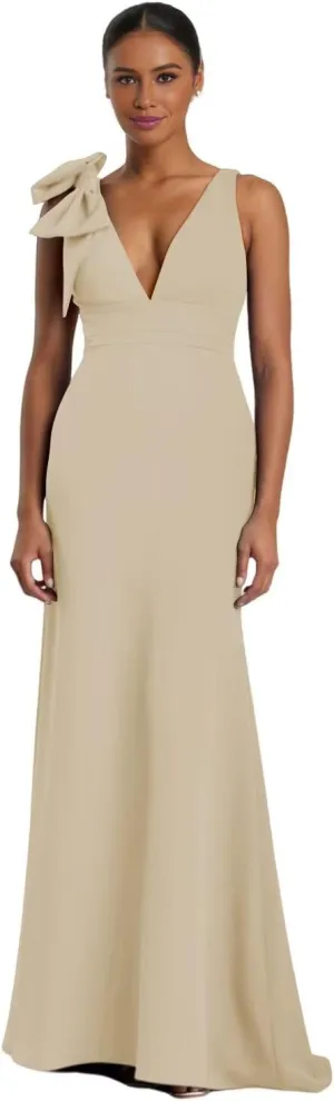V Neck Maxi Fall Wedding Guest Dresses Elegant Elegant Formal Dresses Mermaid Backless Cocktail Dresses