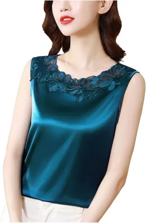 V Neck Net Yarn Short Sleeved T Shirt Women's New Summer Fashion Lace Undershirt Design Feeling Satin With A Coat