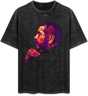 Vintage Washed T-Shirt Graphic Short Sleeve Cotton Tops for Men Women