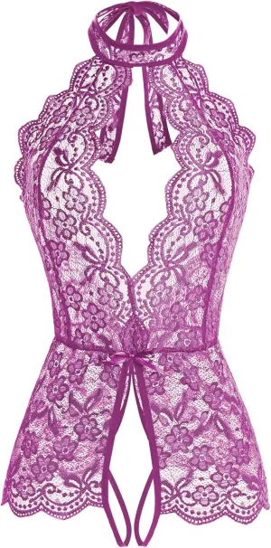 Women Lingerie for Women Deep V Halter One Piece Teddy Bodysuit