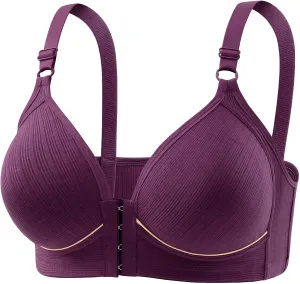 Women Post Surgery Bras Front Closure Adjustable Straps Wireless Bralette Comfort Sport Brassiere Push-Up T-Shirt Bra