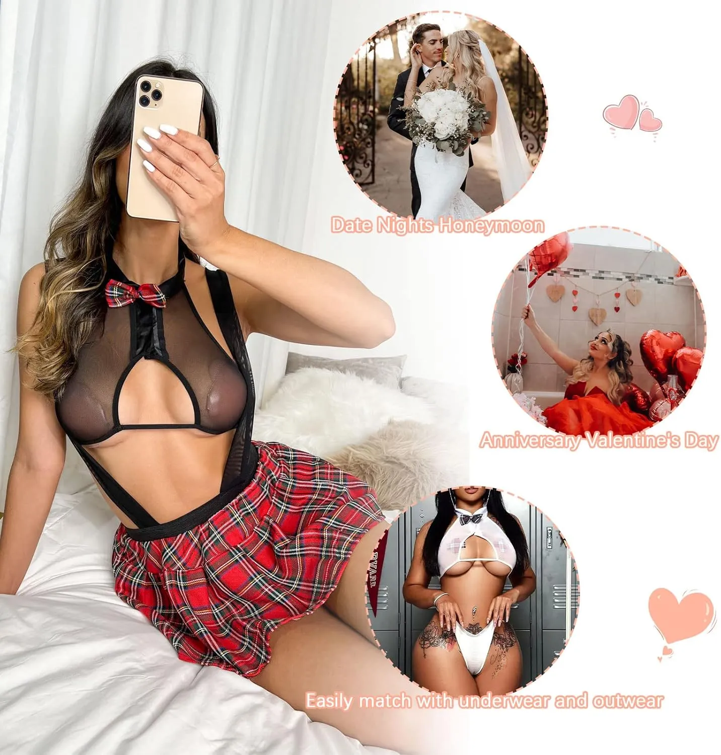 Women Schoolgirl Roleplay Lingerie Set Sexy Student Costumes