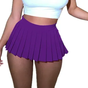 Women Sexy Pleated Mini Skirt Lace Ruffle Solid Lingerie Short Skirts Mini Skirts With Shorts Sexy Gothic Mini Skirt