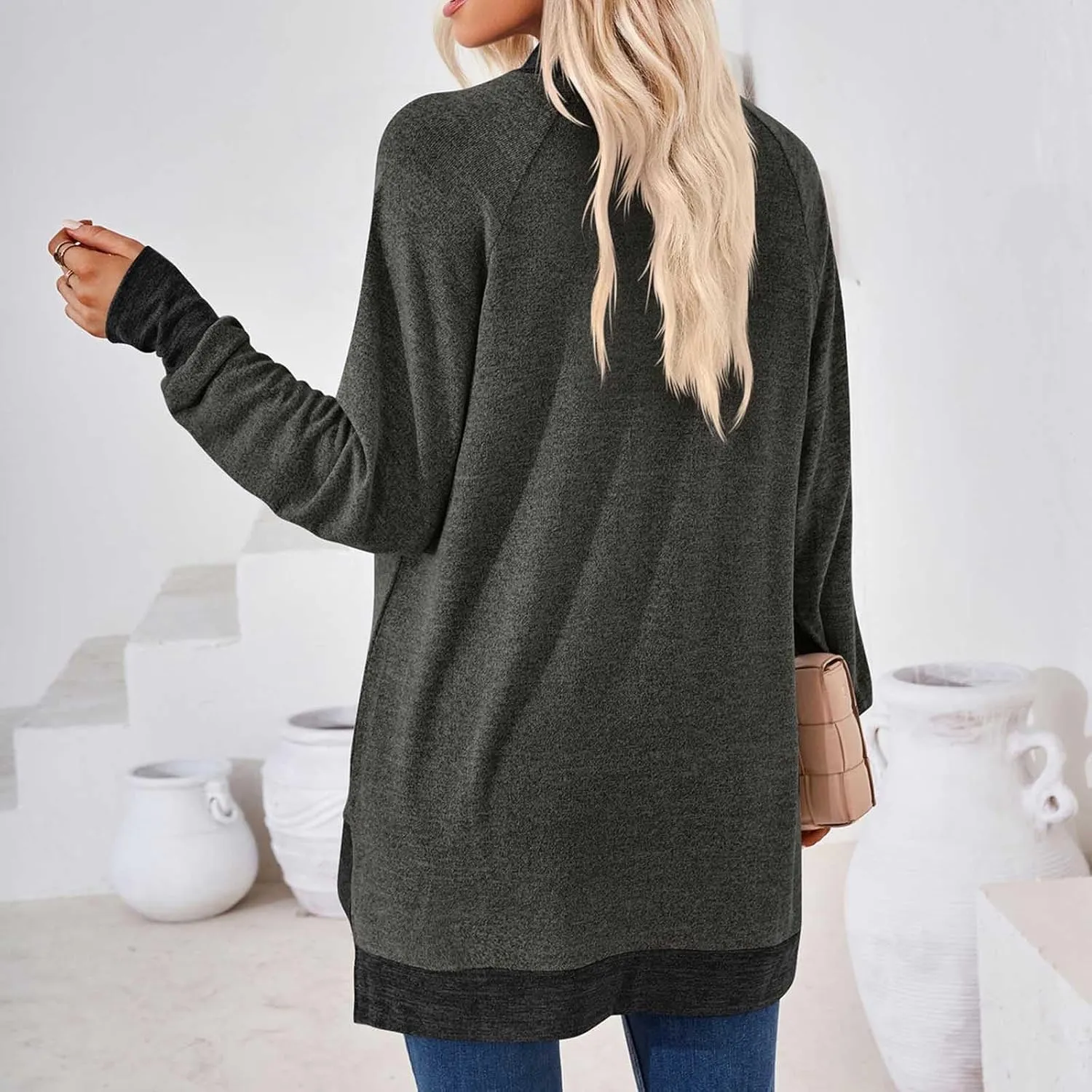 Women Turtleneck Long Sleeve Tops Warm Clothing for Ladies Comfy Autumn Winter Sweaters Tunic Tops Shirts Blouse