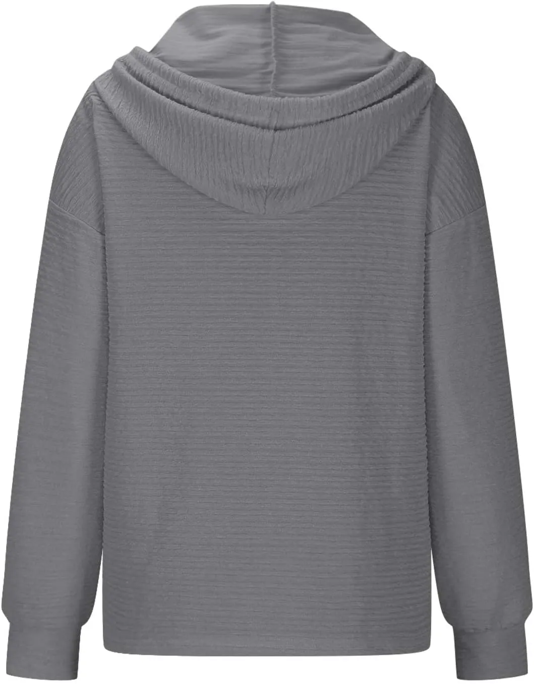 Womens 2024 Hooded Button Drawstring Hoodies Pullover Sweatshirts Casual Long Sleeve Tops Shirts Trendy Warm Tops