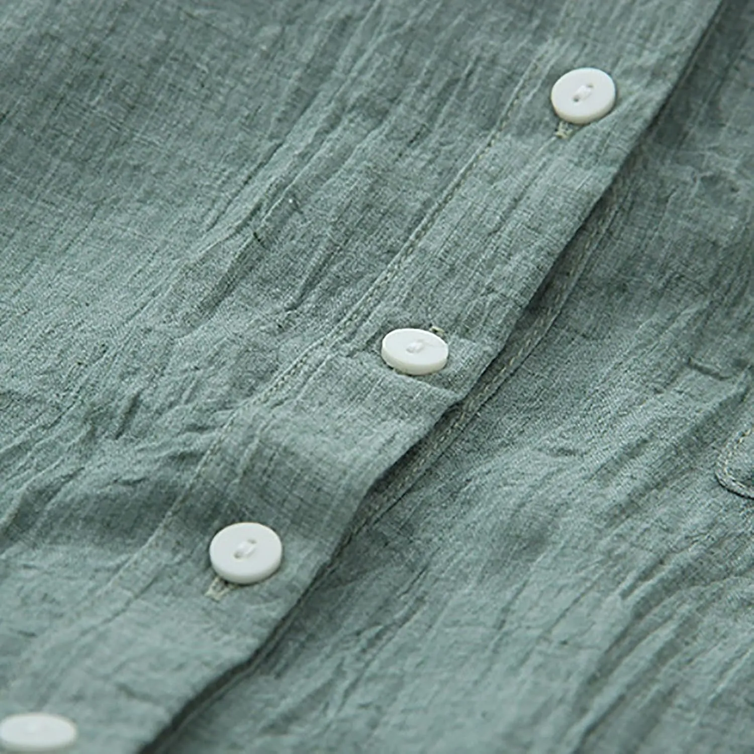 Womens 3/4 Sleeve Tops Cotton Linen Shirts V Neck Button Down Blouse Summer Casual Solid Tops