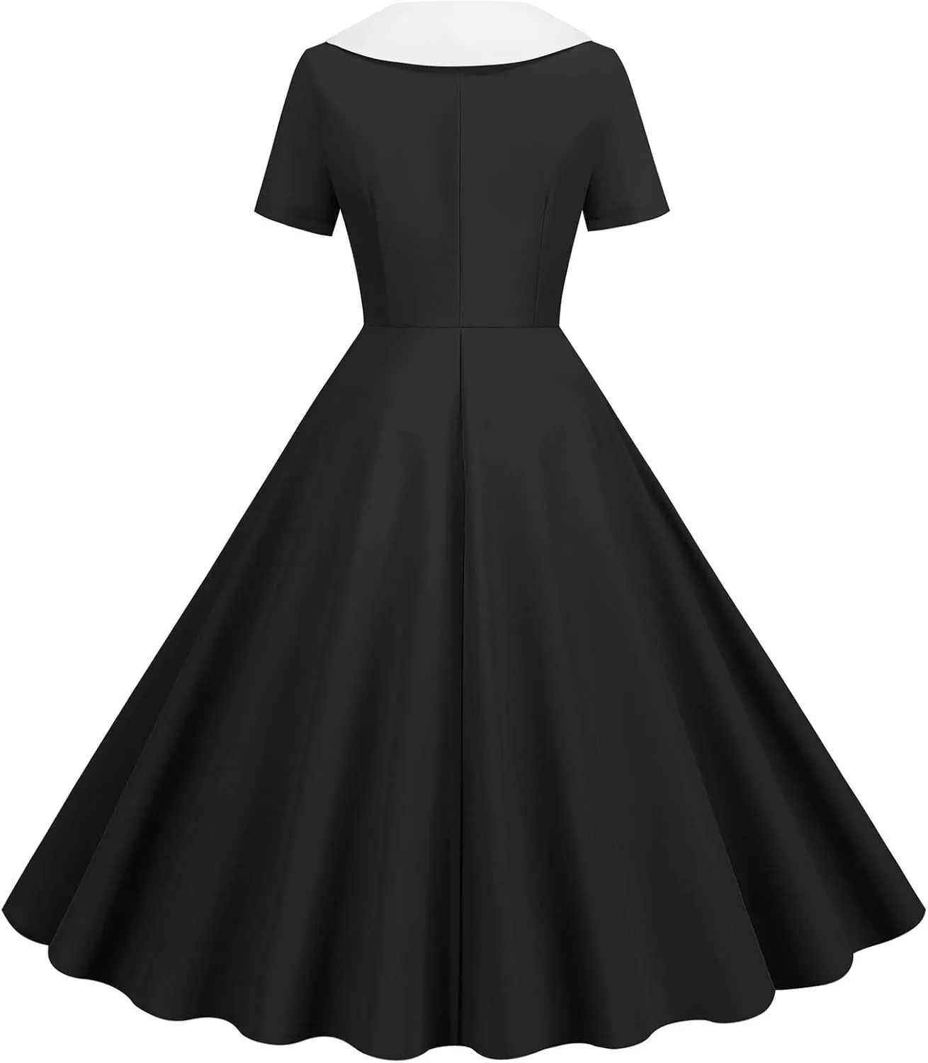 Women's Casual Dresses 1950s Vintage Audrey Hepburn Style Cocktail Swing Dress Short Sleeve Prom Party Gowm
