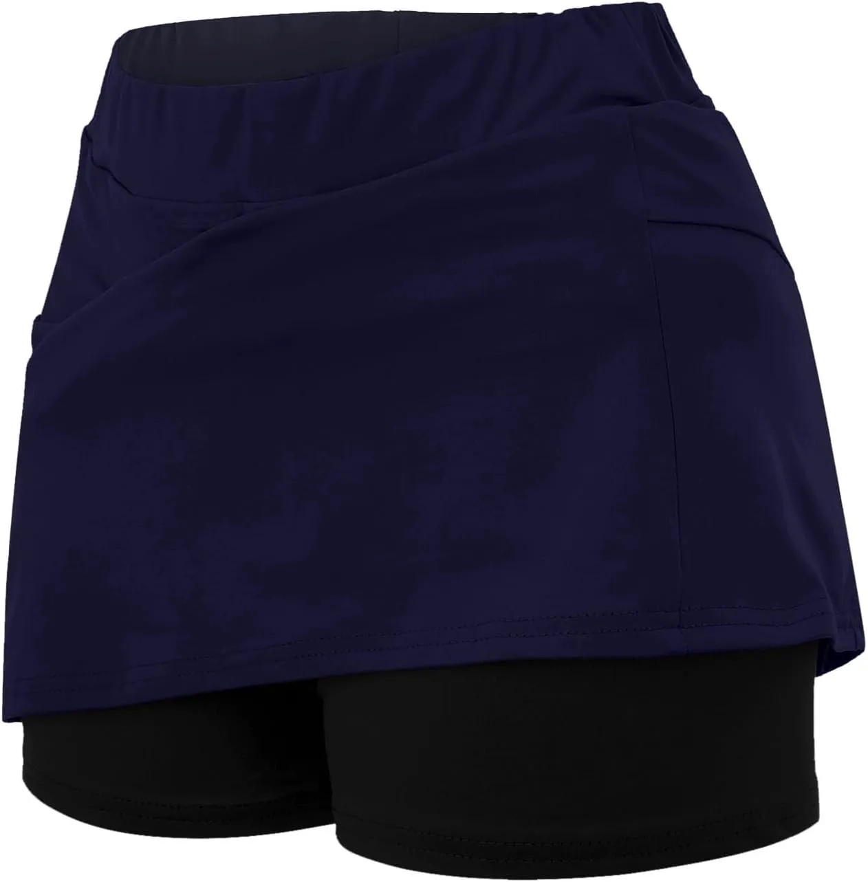 Womens Casual Solid Tennis Pocket Skirt Yoga Sport Active Shorts Jelly Skirt