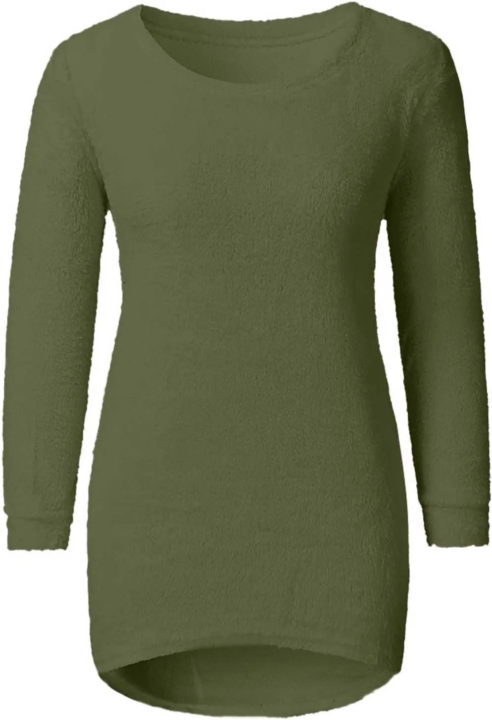 Womens Crewneck Tops Sweatshirt Fluffy Fuzzy Jumper Sweater for Women Fashionable Long Sleeve Pullovers Loose Tops